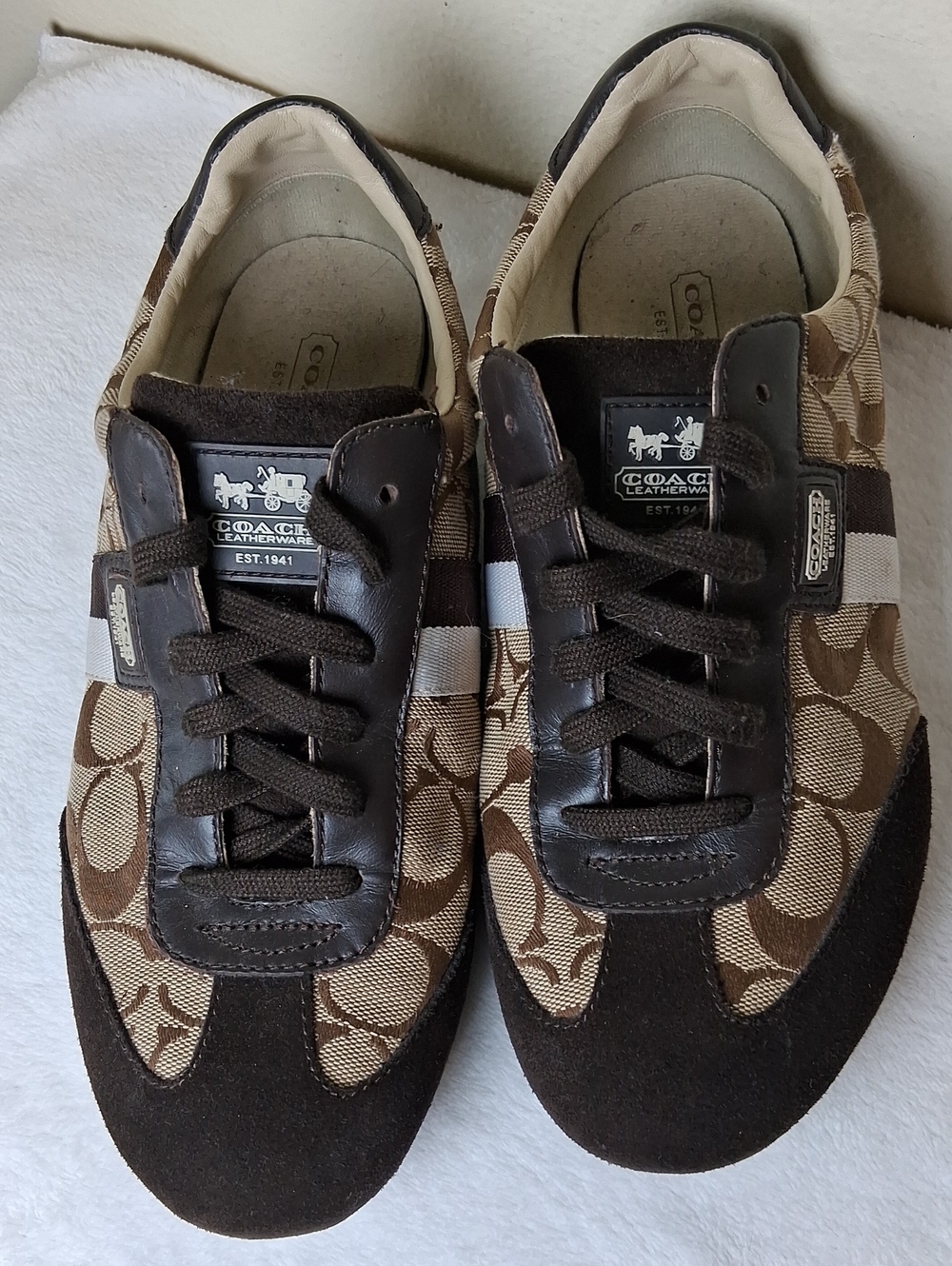 Coach Brown Signature Logo Low-Top Sneakers